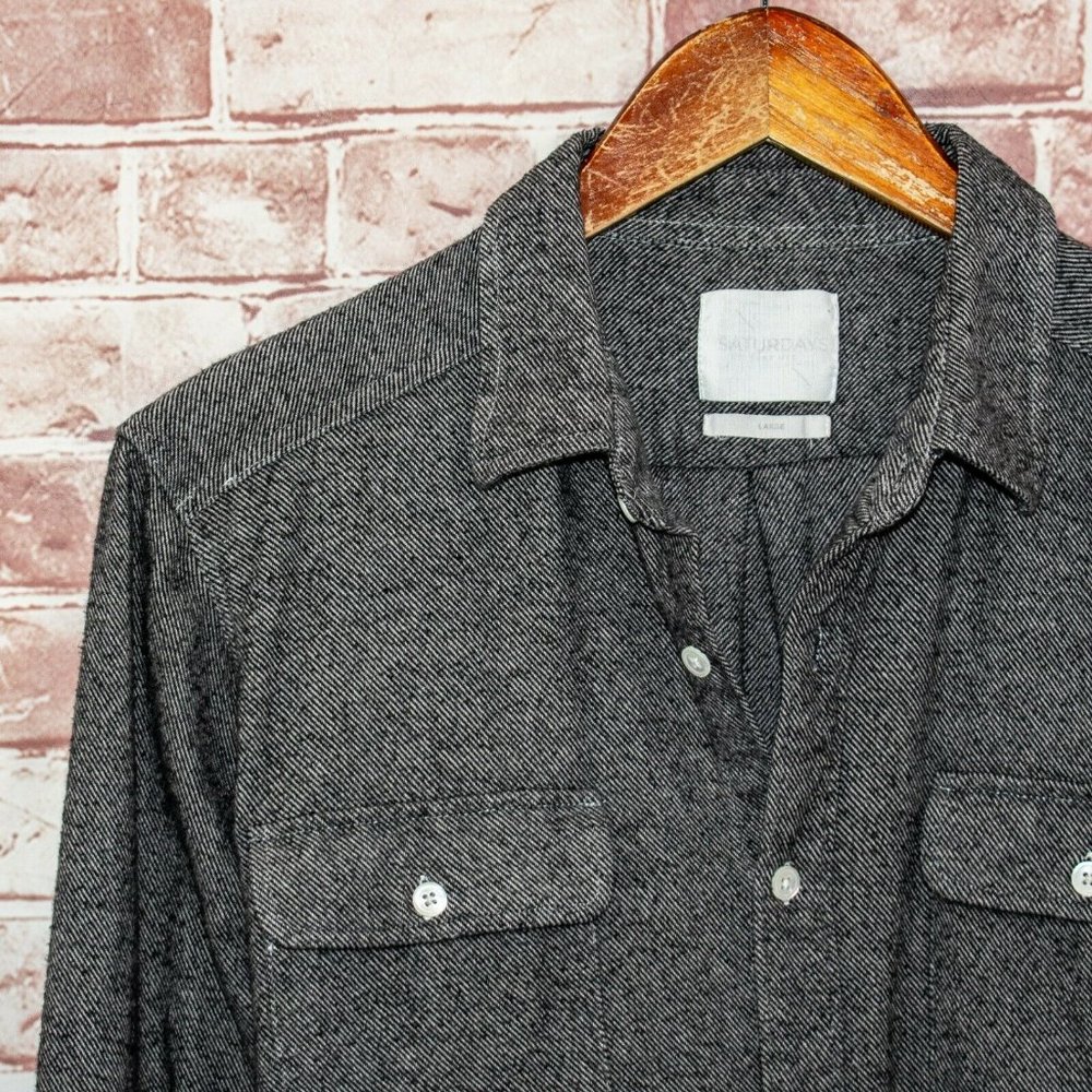 Saturdays New York City Gray Casual Button Down Shirt - Picture 5 of 5